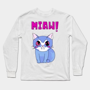 Cat Meow - Cute and Playful Cat Design for Cat Lovers Long Sleeve T-Shirt